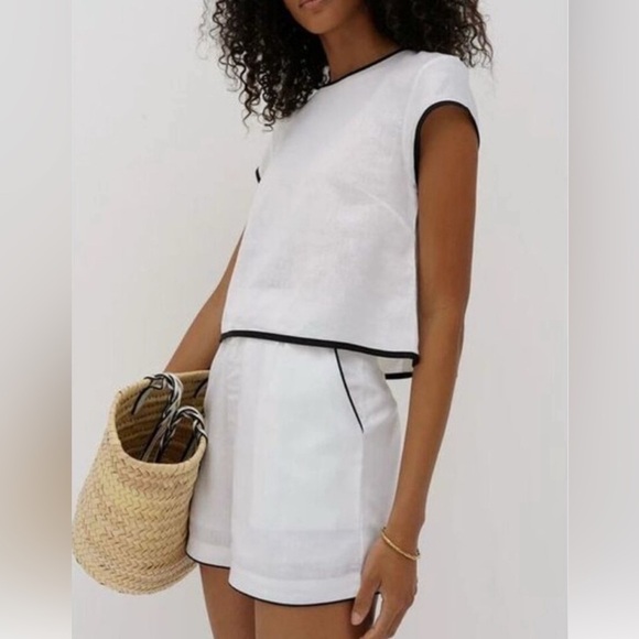 NWT Commense Chic White Cotton Two-Piece Set
Crop Top and Shorts Casual SZ XL - Picture 3 of 6